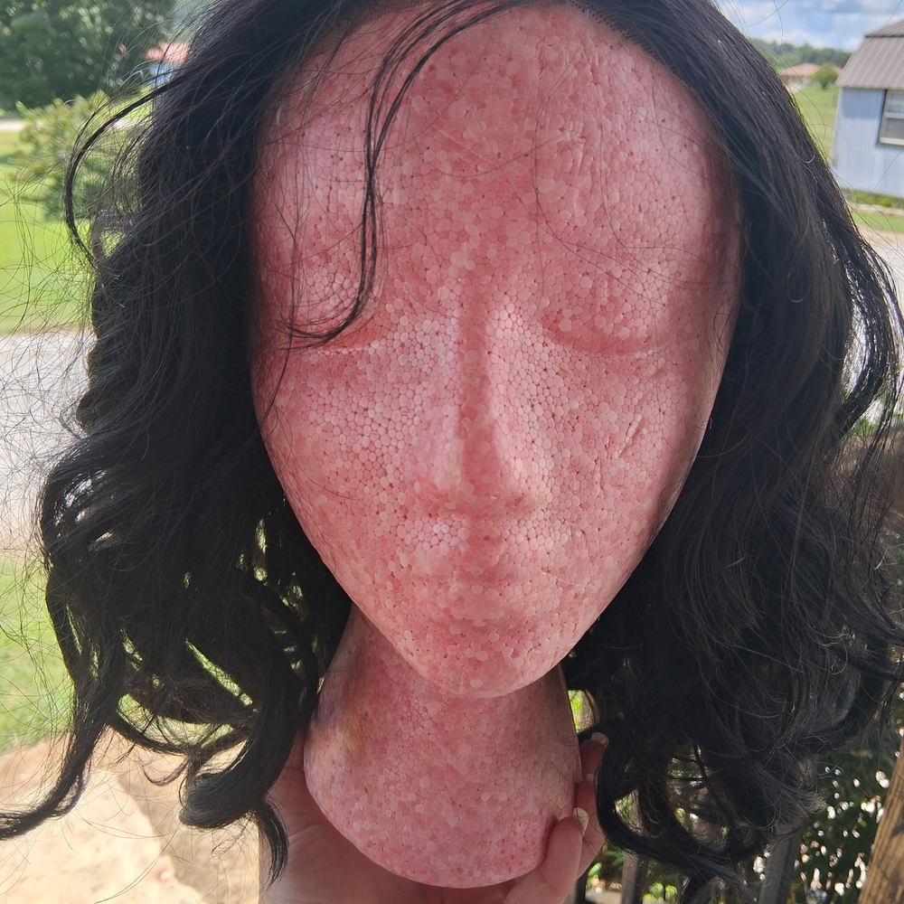 Pink Styrofoam Mannequin Head for Wig Display
